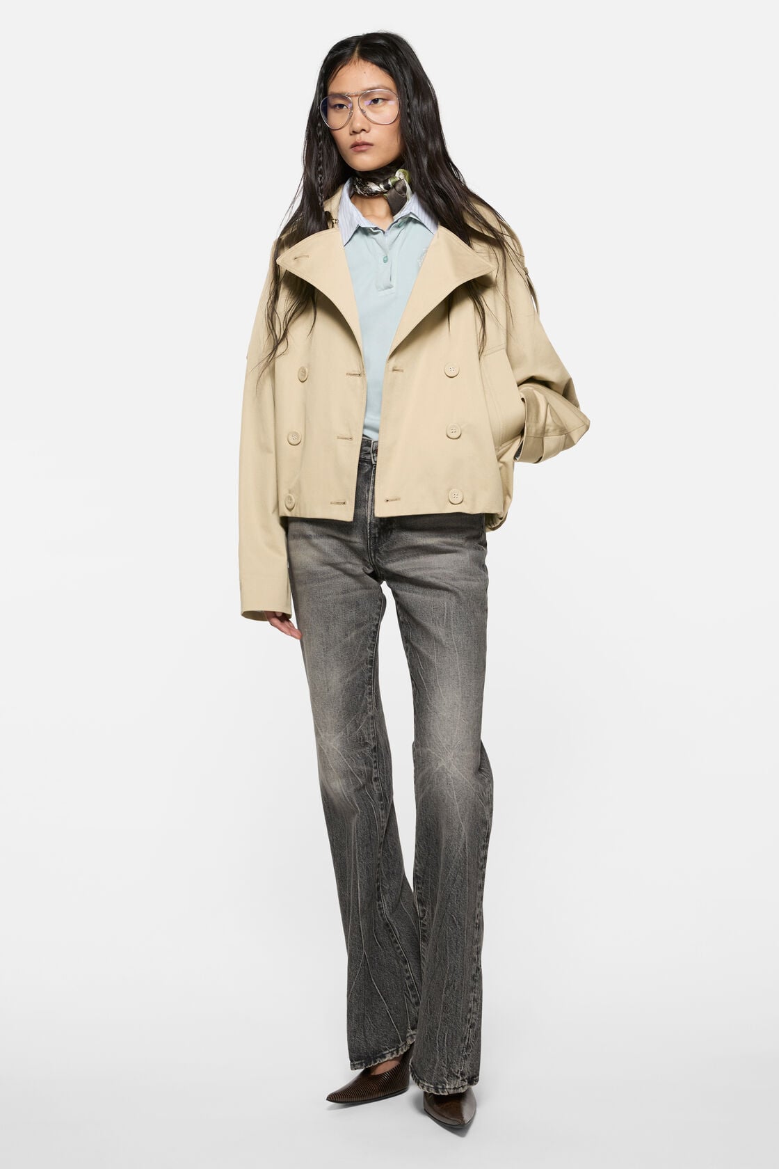 Acne Studios Short trench coat - Pale beige