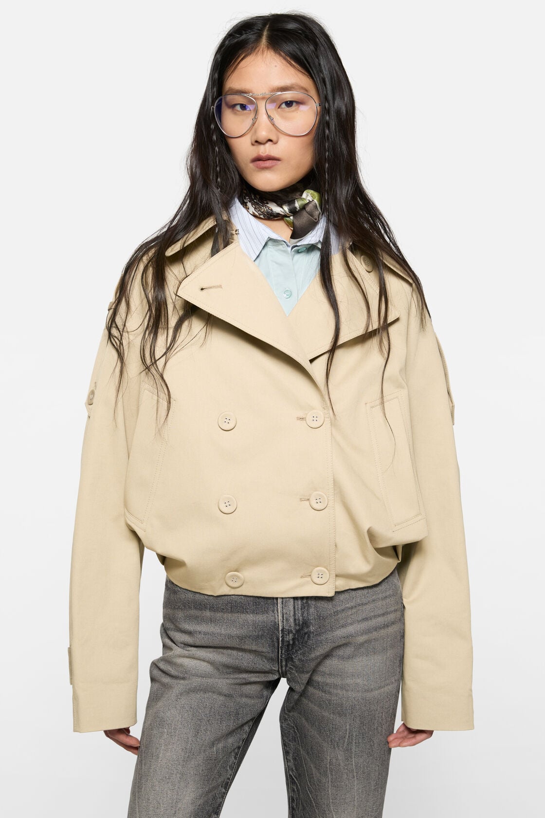 Acne Studios Short trench coat - Pale beige