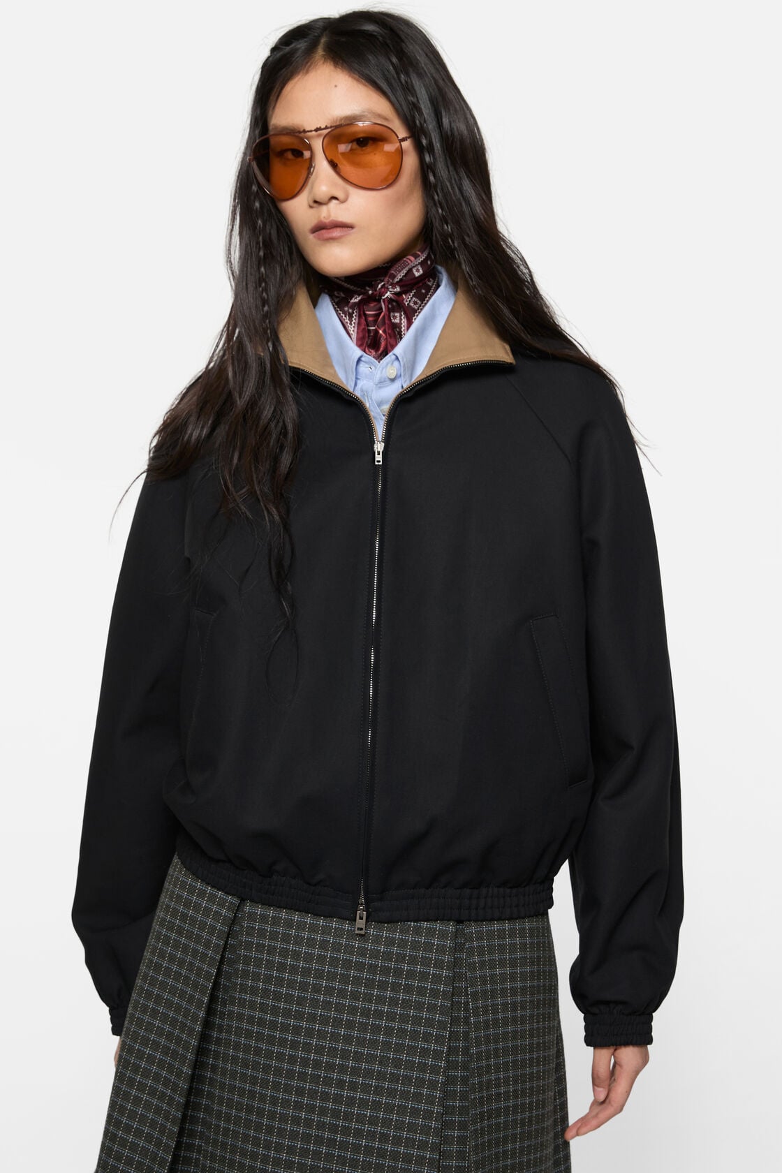 Acne Studios Satin logo jacket - Black