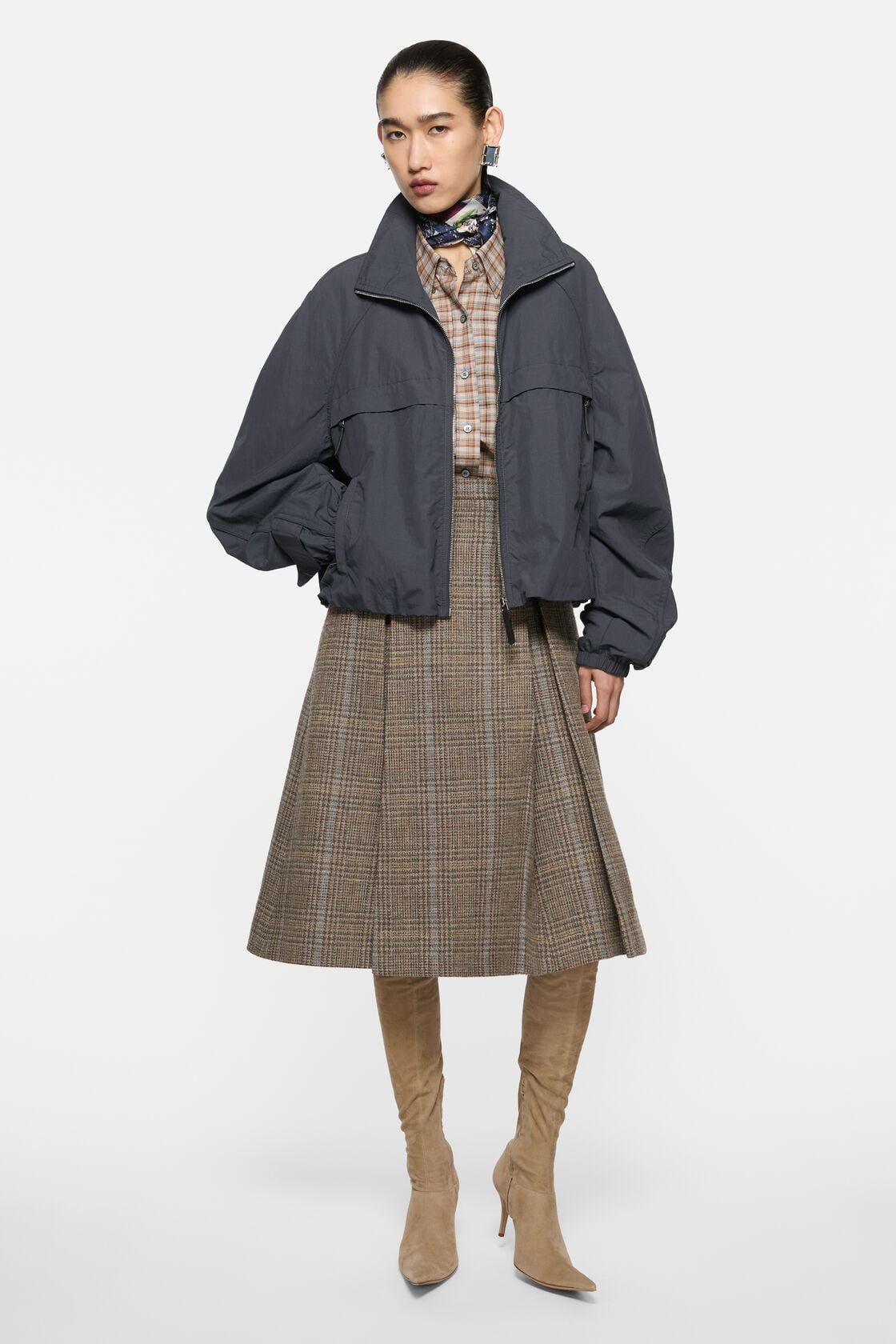 Acne Studios Nylon logo jacket - Steel grey