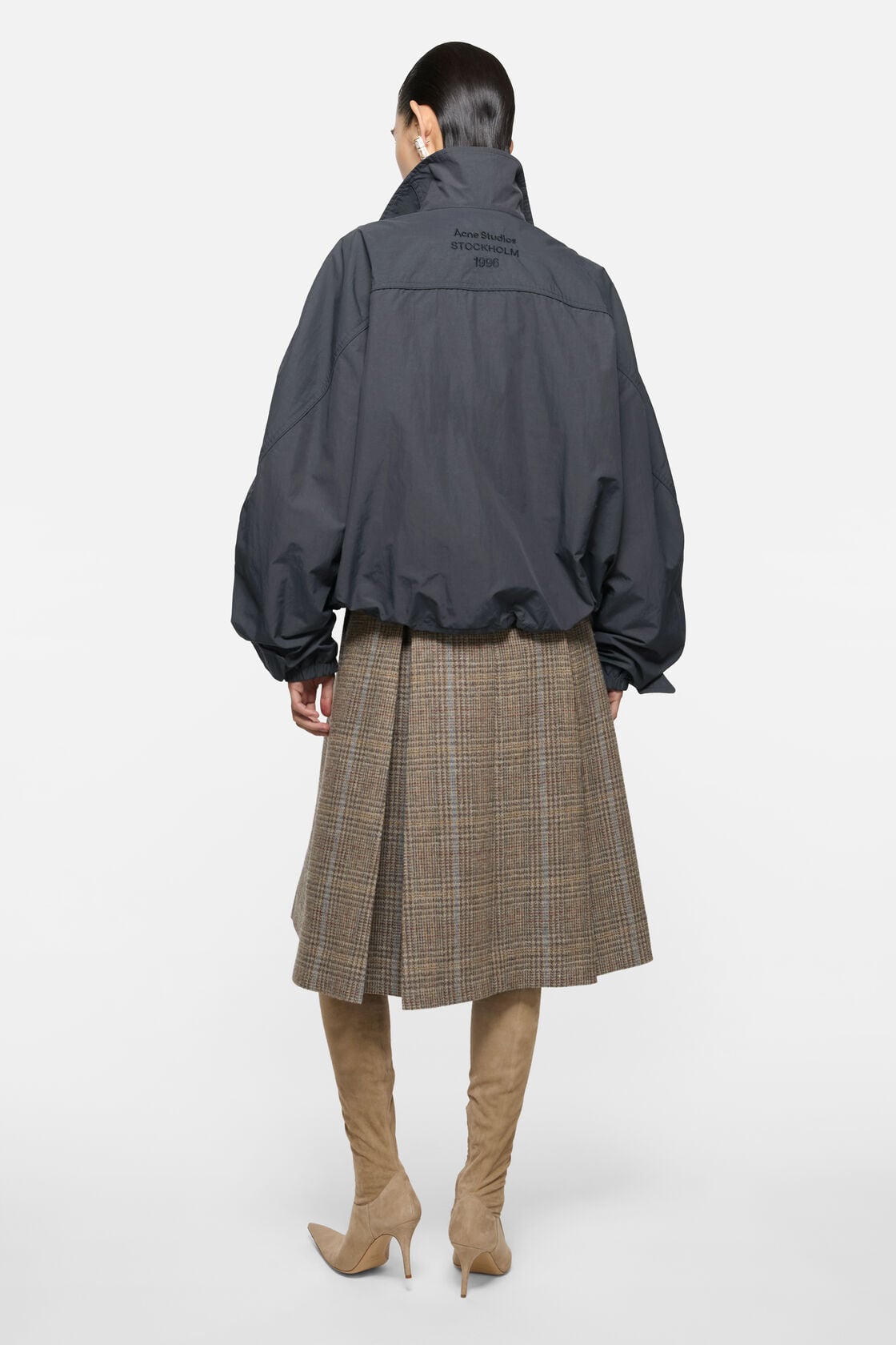 Acne Studios Nylon logo jacket - Steel grey
