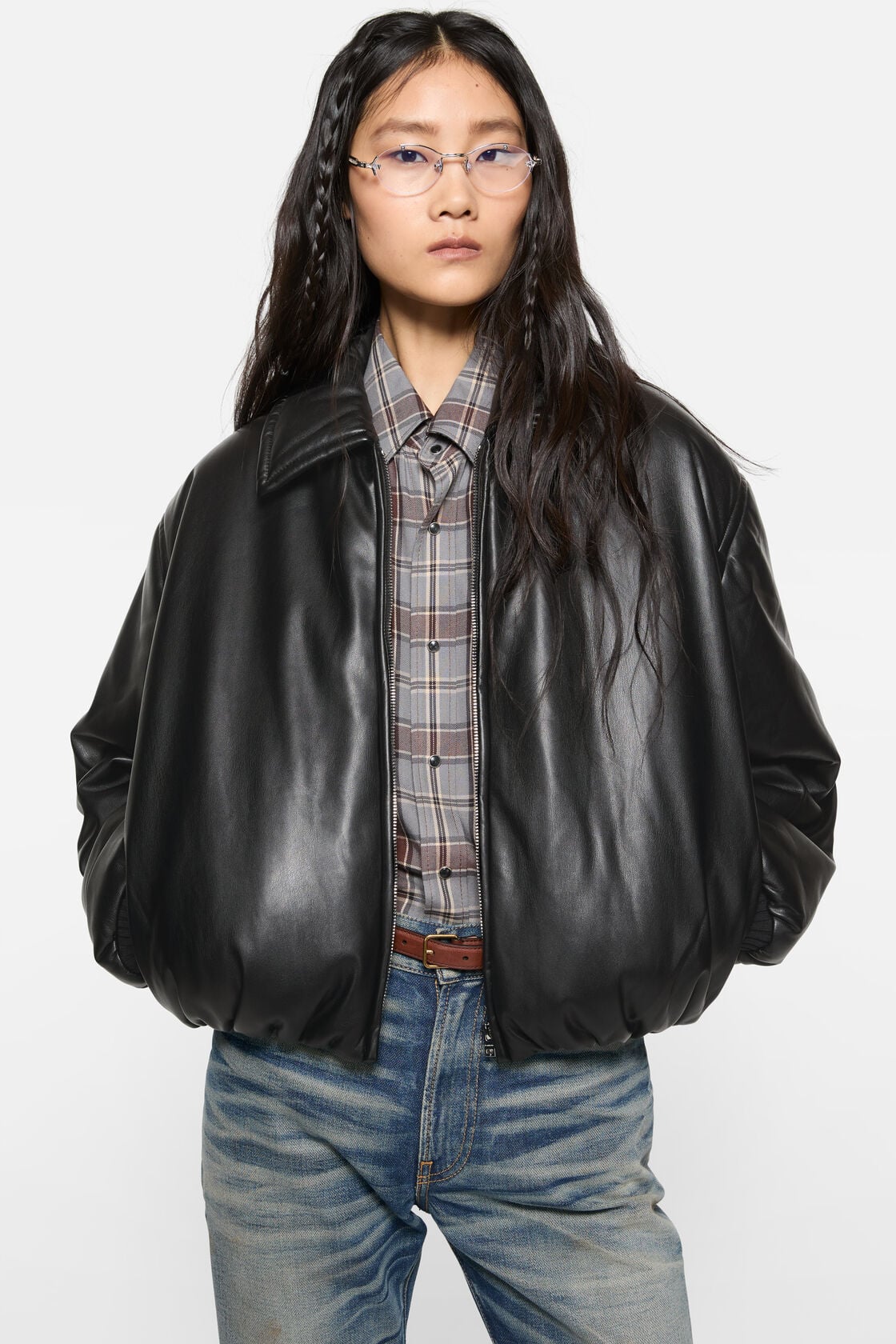 Acne Studios Faux leather bomber jacket - Black