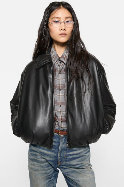 Acne Studios Faux leather bomber jacket - Black