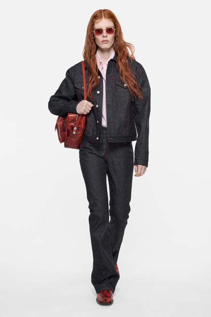 Acne Studios Re-edition raw denim jacket - Mid Blue