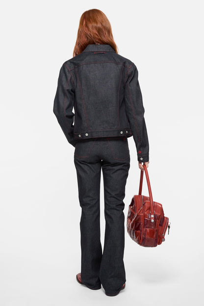 Acne Studios Re-edition raw denim jacket - Mid Blue