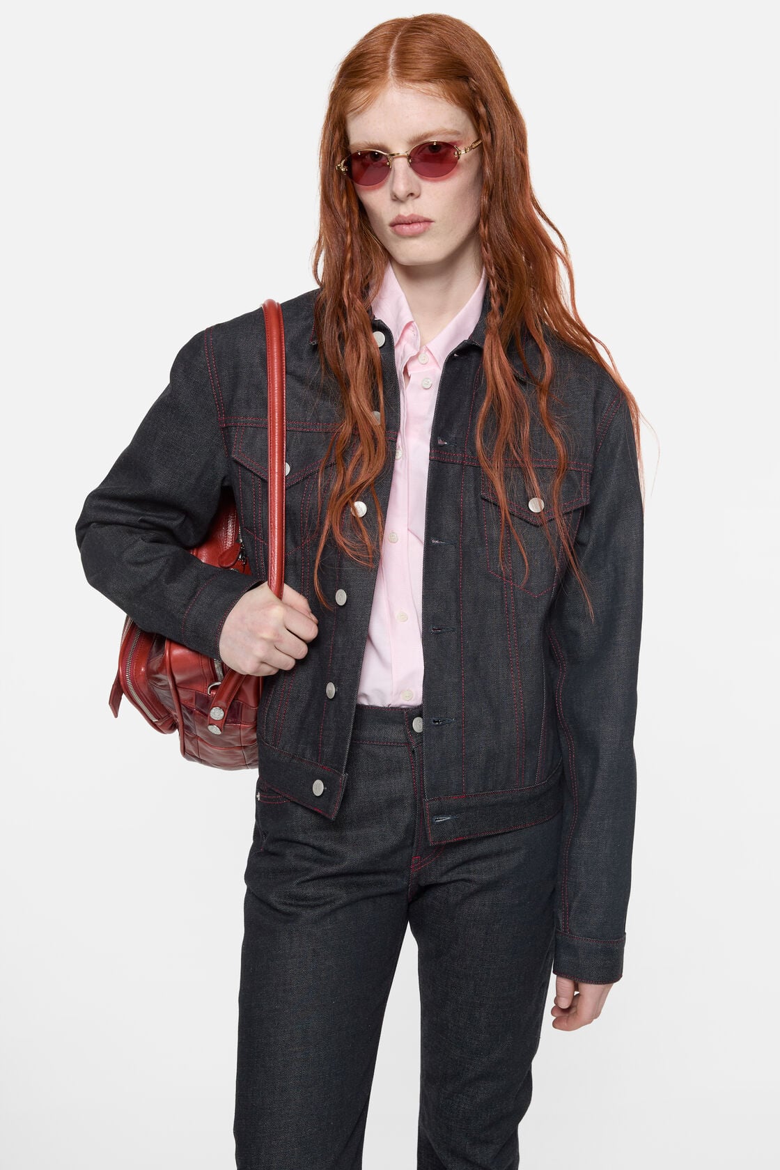 Acne Studios Re-edition raw denim jacket - Mid Blue