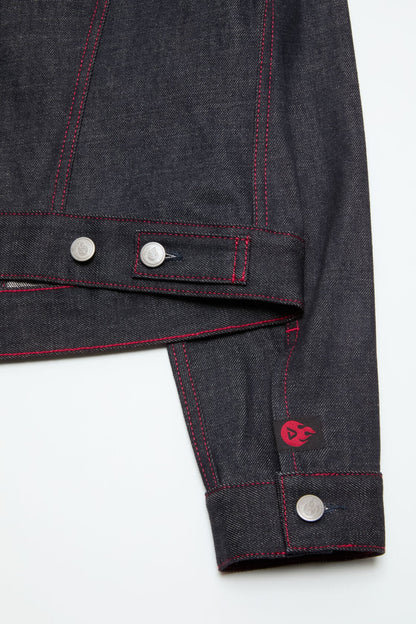 Acne Studios Re-edition raw denim jacket - Mid Blue