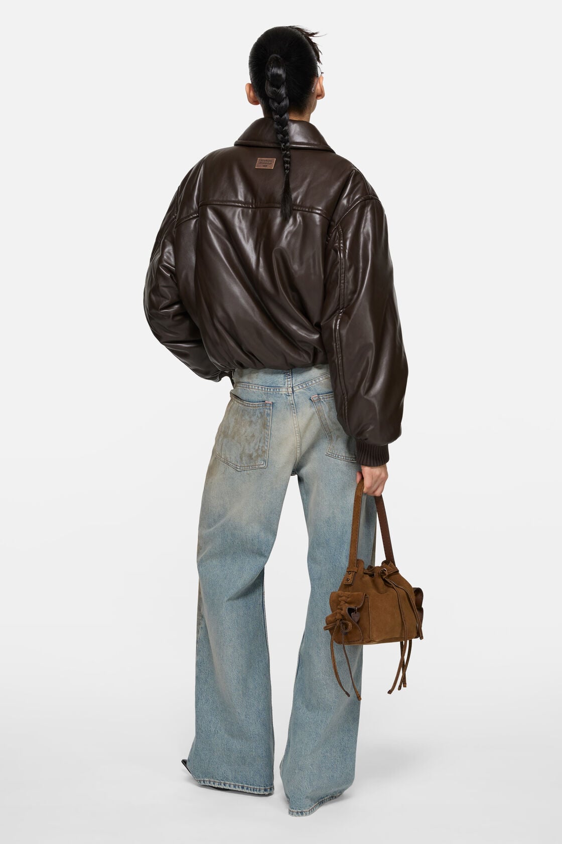 Acne Studios Faux leather bomber jacket - Chocolate brown