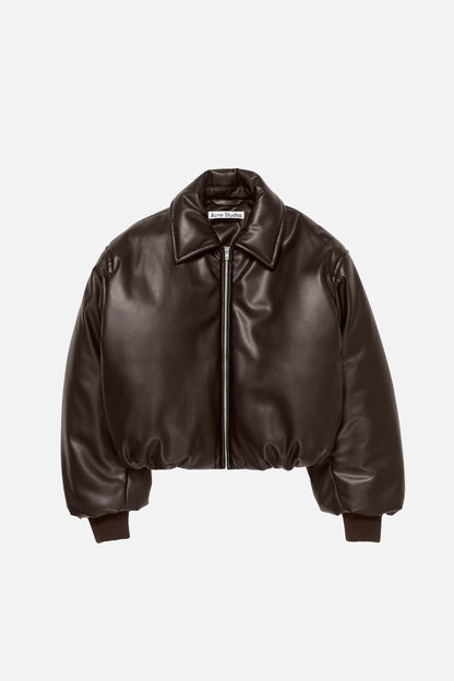 Acne Studios Faux leather bomber jacket - Chocolate brown