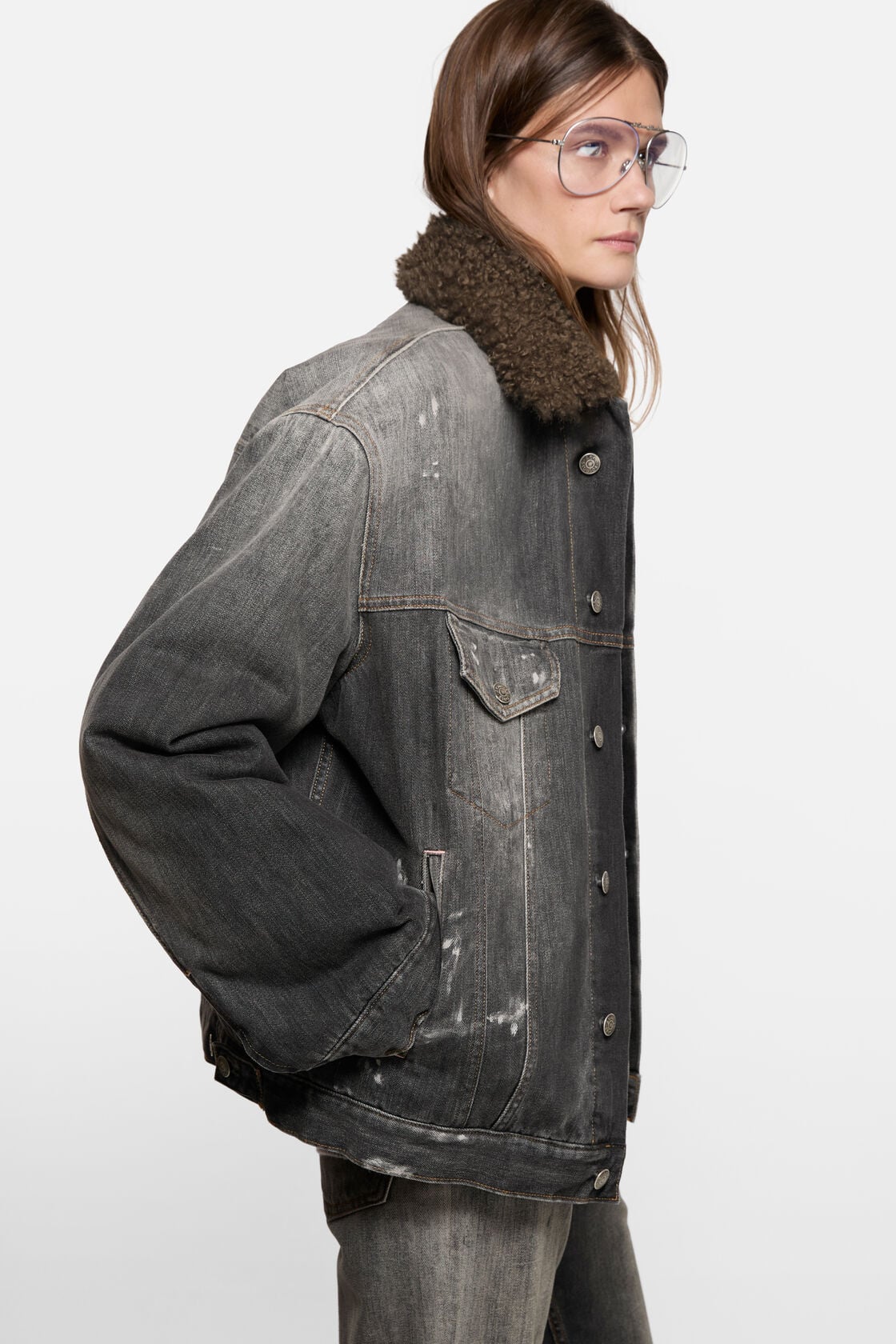 Acne Studios Washed denim jacket - Black