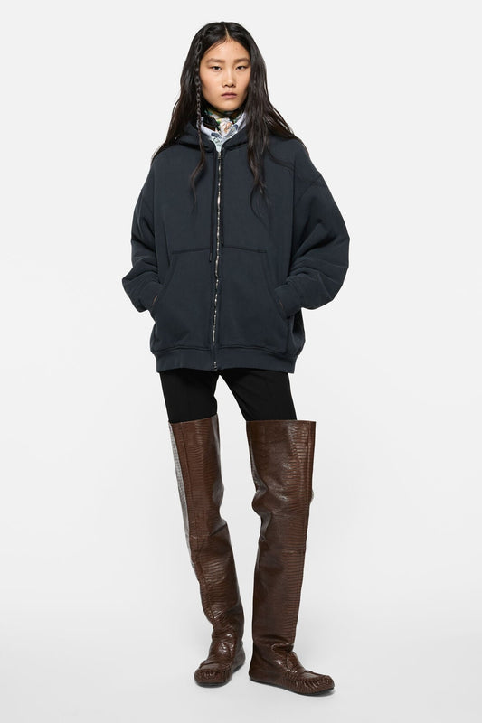 Acne Studios Vintage fleece logo hoodie - Faded black