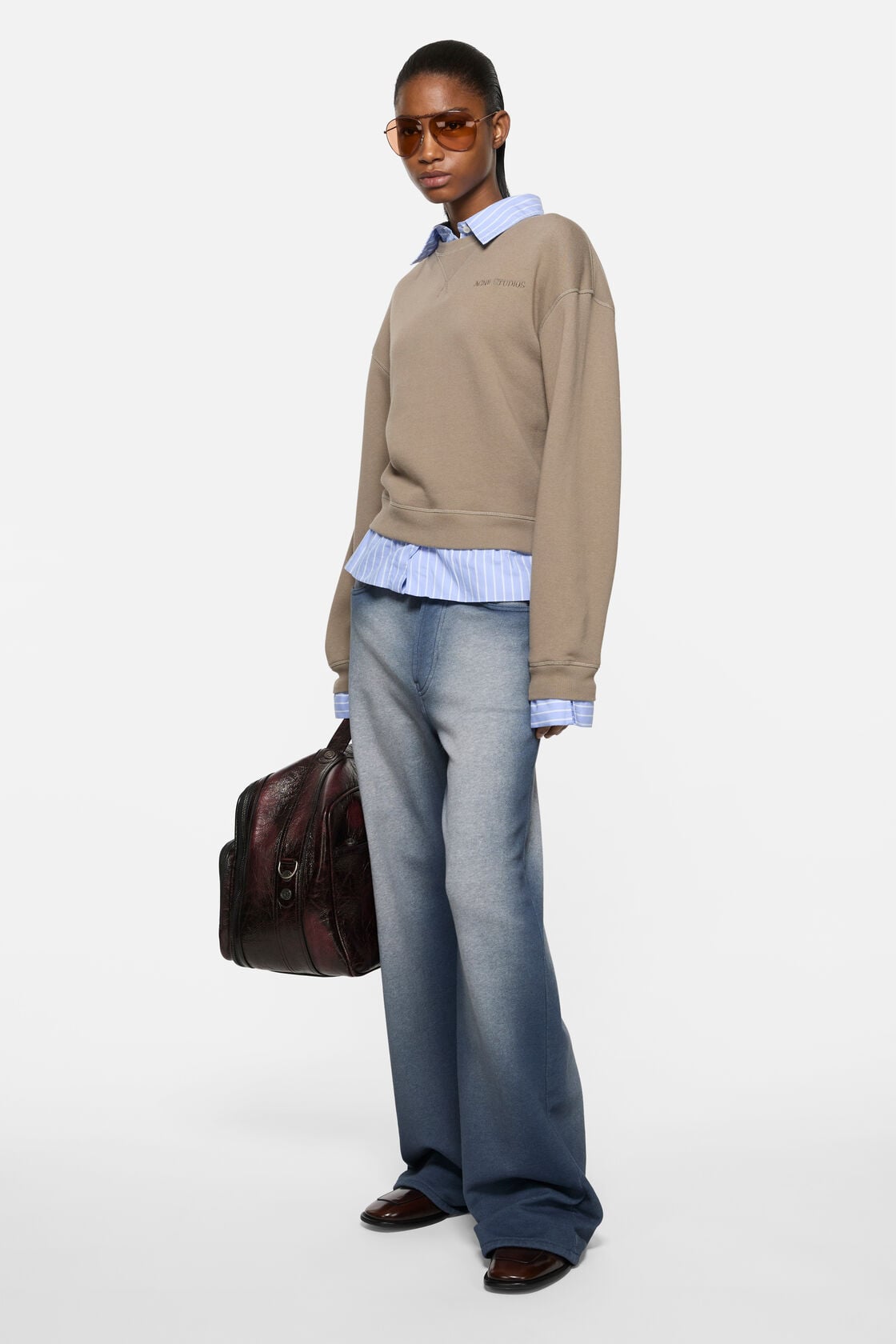Acne Studios Layered sweatshirt - Beige/blue
