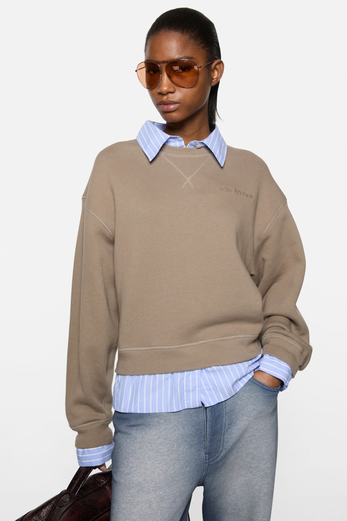 Acne Studios Layered sweatshirt - Beige/blue