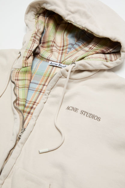 Acne Studios Fleece hoodie with logo - Pebble beige