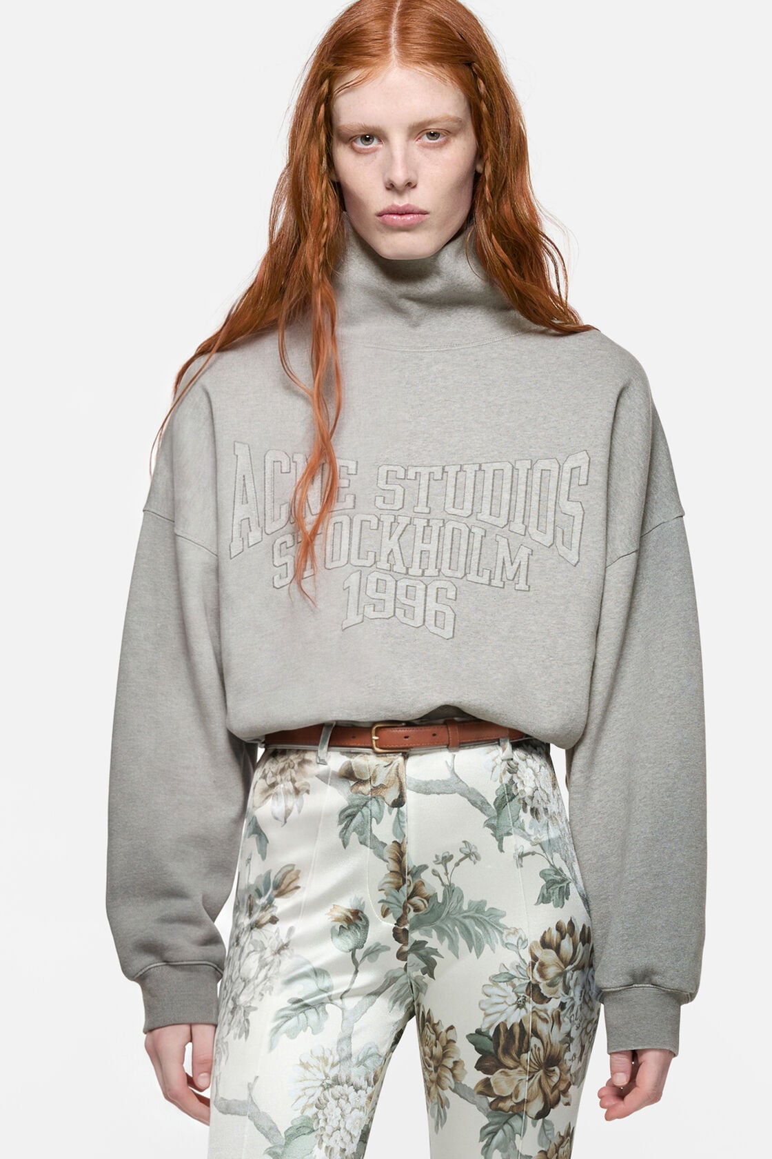 Acne Studios Fleece sweatshirt with logo - Grey Melange