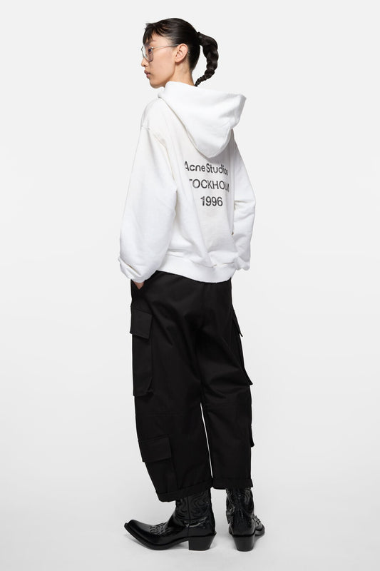 Acne Studios Fleece logo hoodie - Dusty white