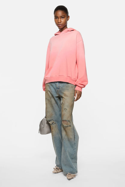 Acne Studios Fleece logo hoodie - Tango pink