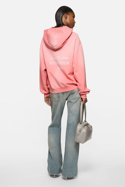 Acne Studios Fleece logo hoodie - Tango pink