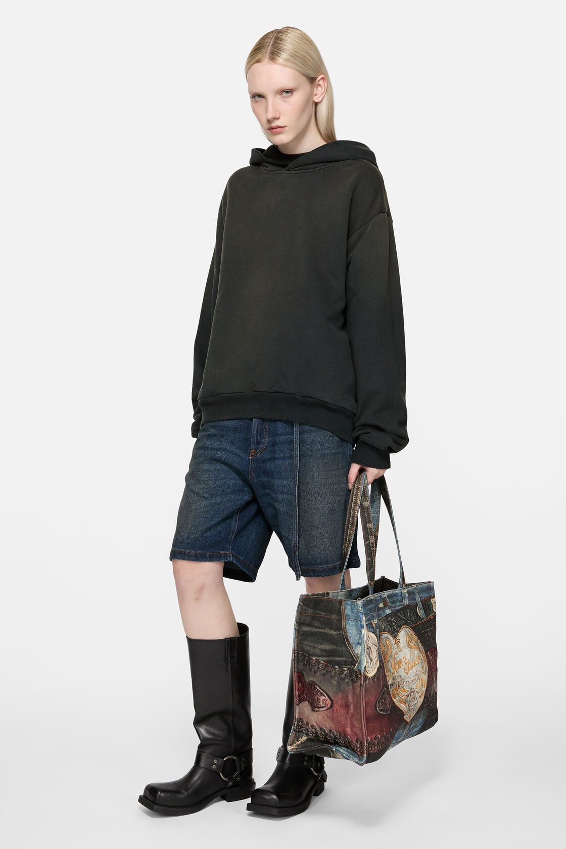 Acne Studios Fleece logo hoodie - Black