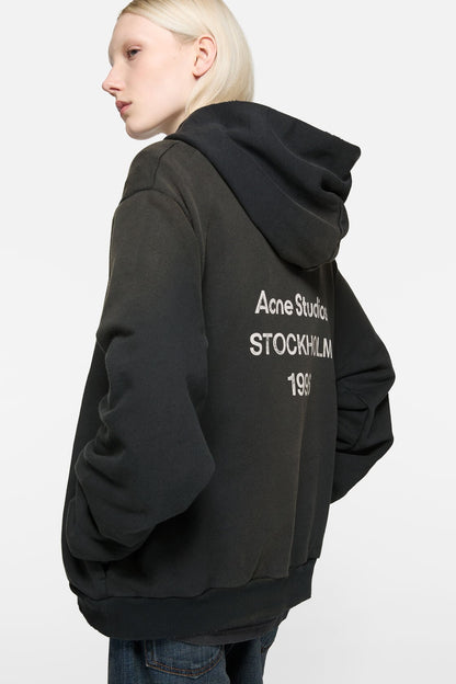 Acne Studios Fleece logo hoodie - Black