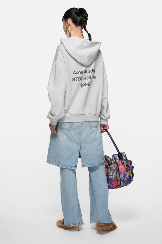 Acne Studios Fleece logo hoodie - Pale Grey Melange