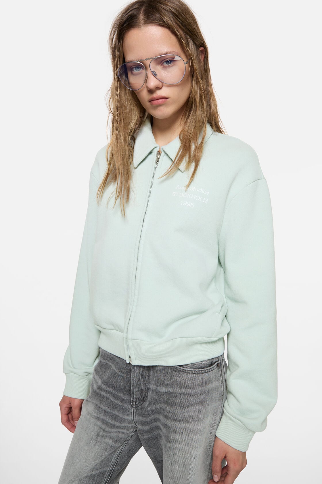 Acne Studios Cardigan with collar - Pale mint