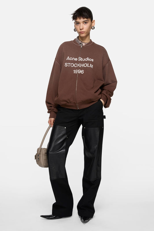 Acne Studios Washed zip-up cardigan - Chocolate brown