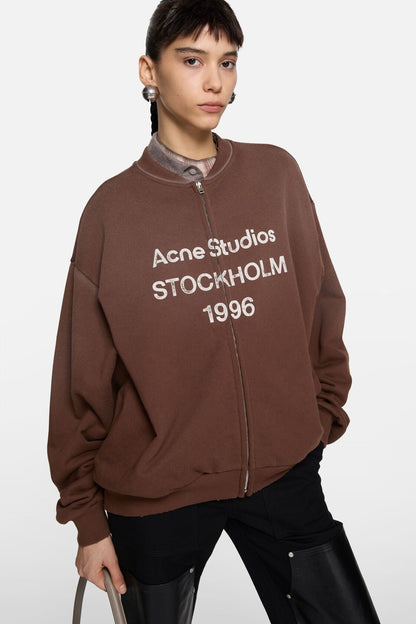 Acne Studios Washed zip-up cardigan - Chocolate brown