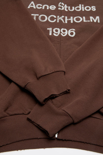 Acne Studios Washed zip-up cardigan - Chocolate brown
