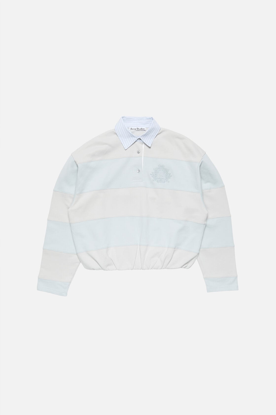 Acne Studios Striped polo sweatshirt - Light blue/grey