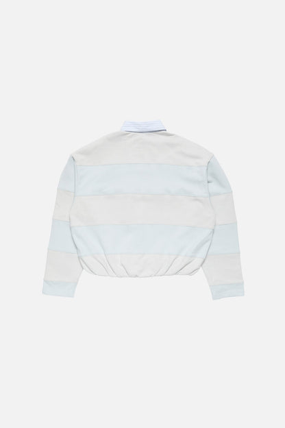 Acne Studios Striped polo sweatshirt - Light blue/grey
