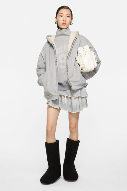 Acne Studios Vintage fleece logo hoodie - Grey Melange