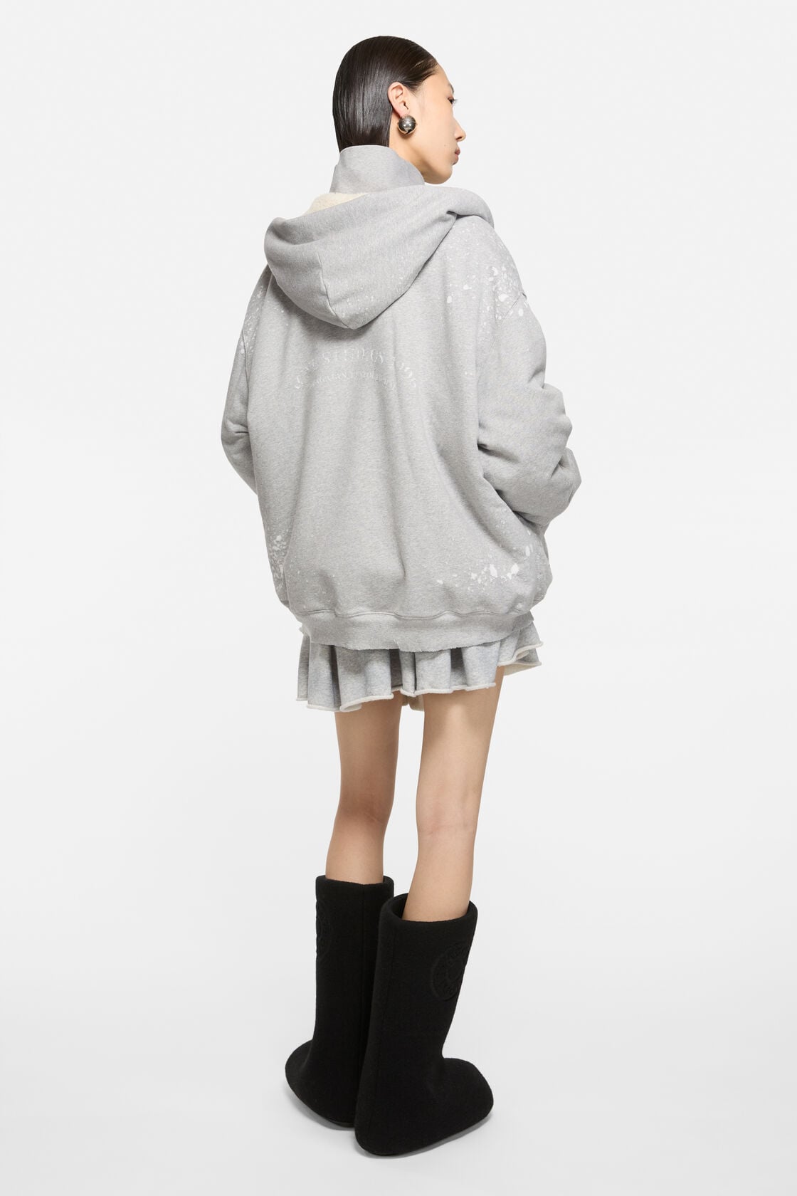Acne Studios Vintage fleece logo hoodie - Grey Melange