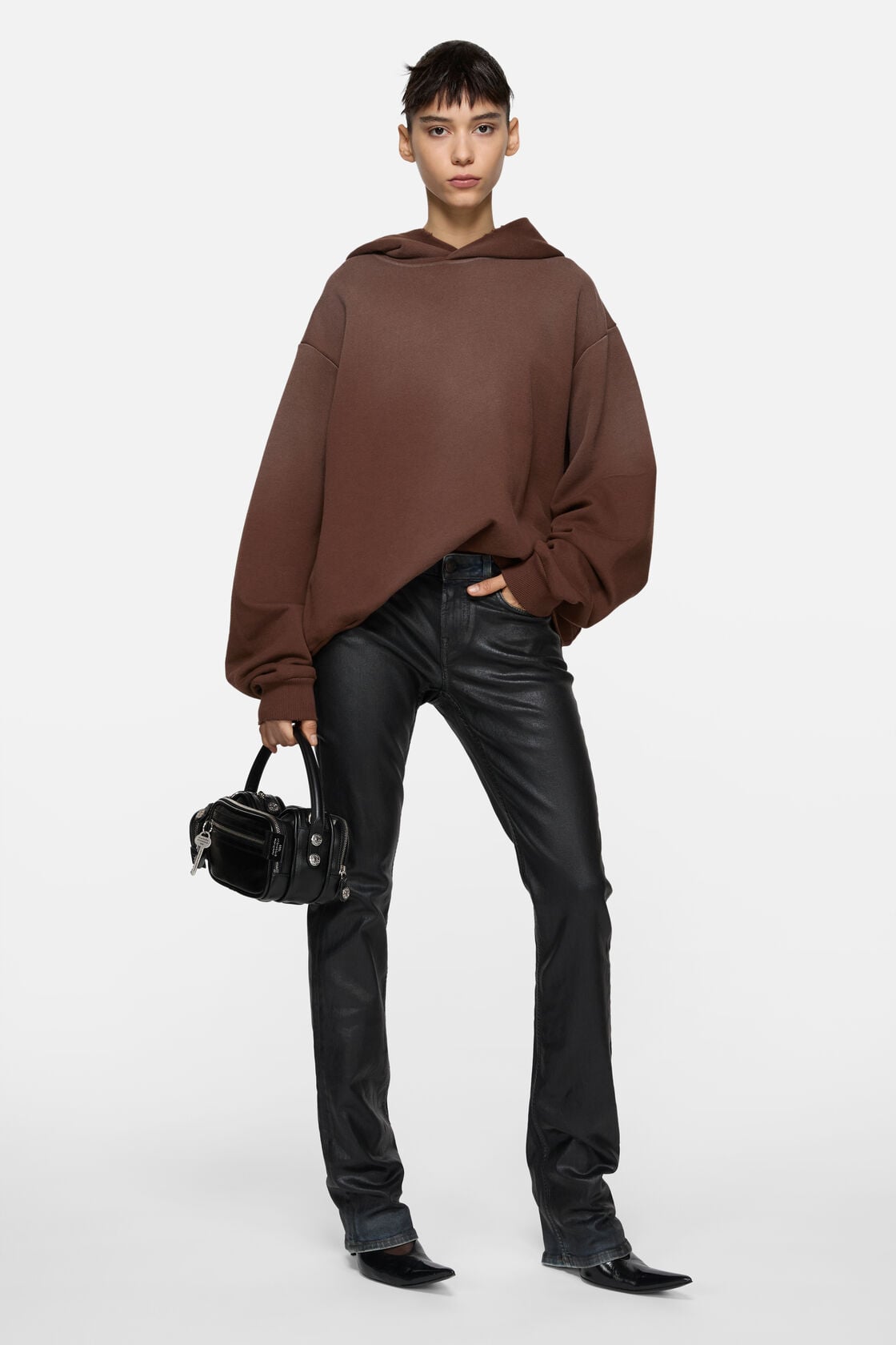 Acne Studios Fleece logo hoodie - Chocolate brown