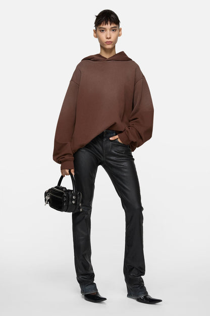 Acne Studios Fleece logo hoodie - Chocolate brown