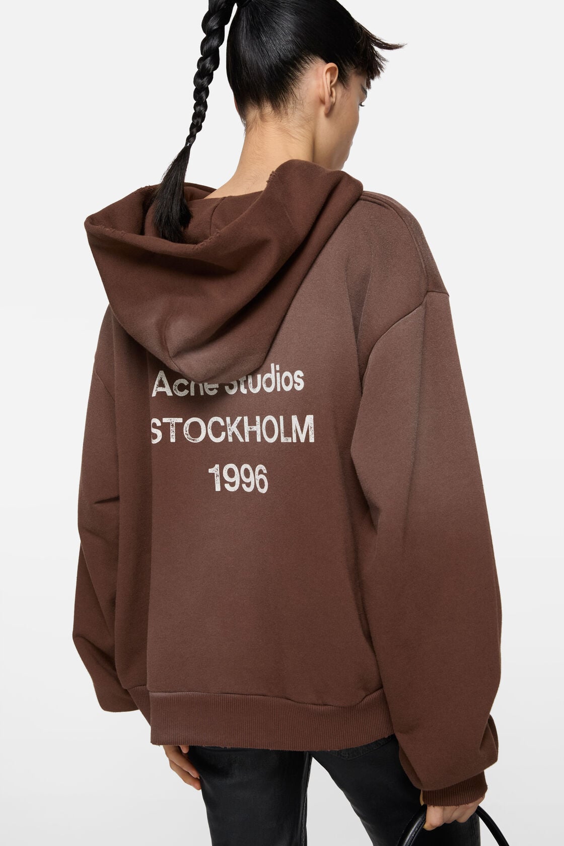 Acne Studios Fleece logo hoodie - Chocolate brown