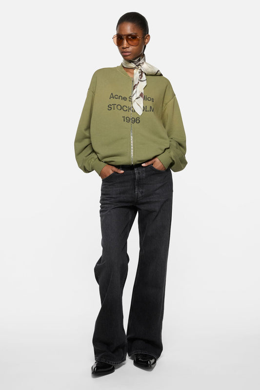 Acne Studios Washed zip-up cardigan - Olive green