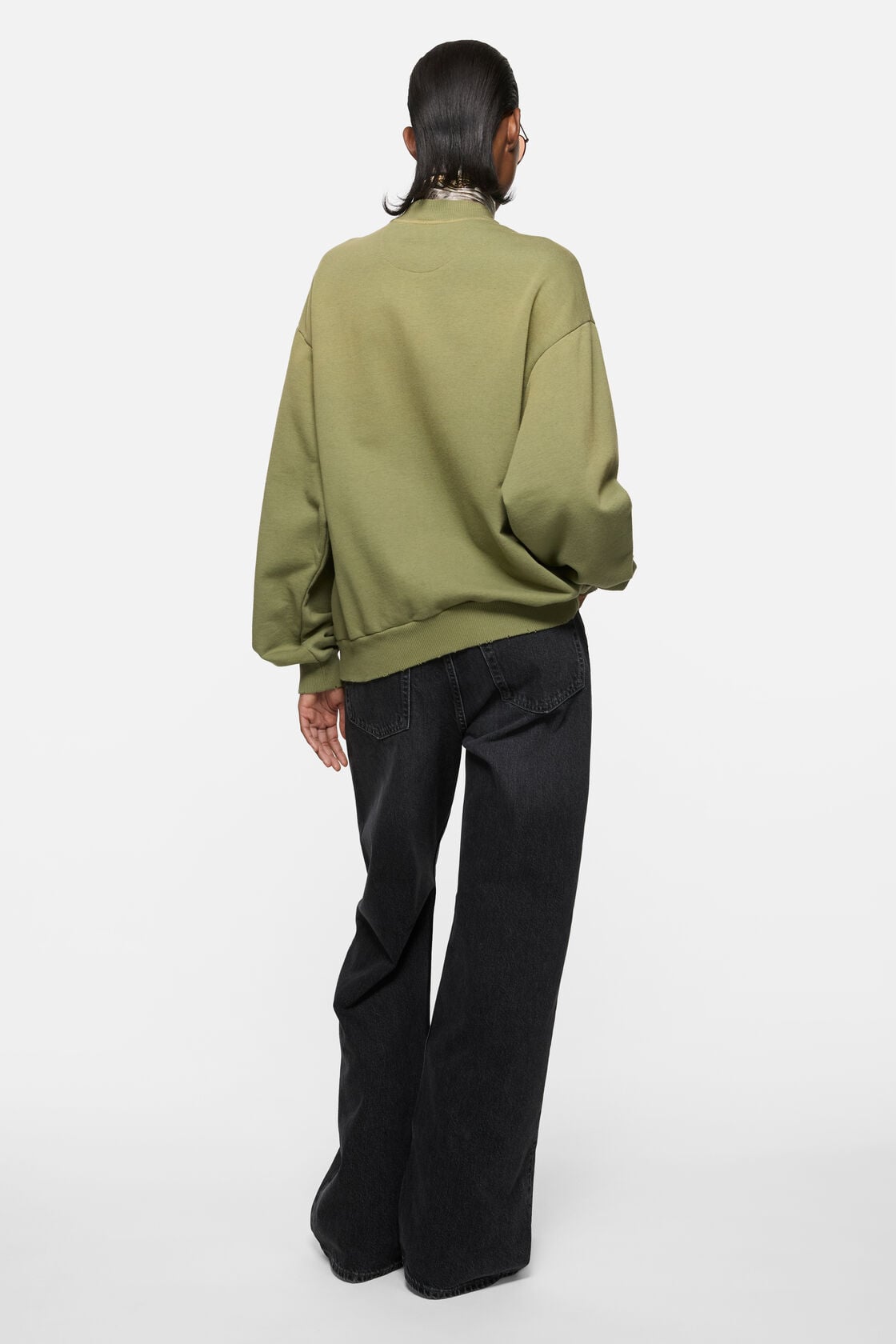 Acne Studios Washed zip-up cardigan - Olive green