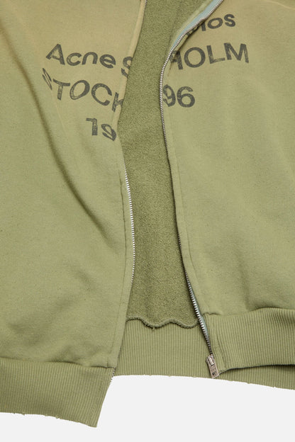 Acne Studios Washed zip-up cardigan - Olive green