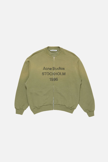 Acne Studios Washed zip-up cardigan - Olive green