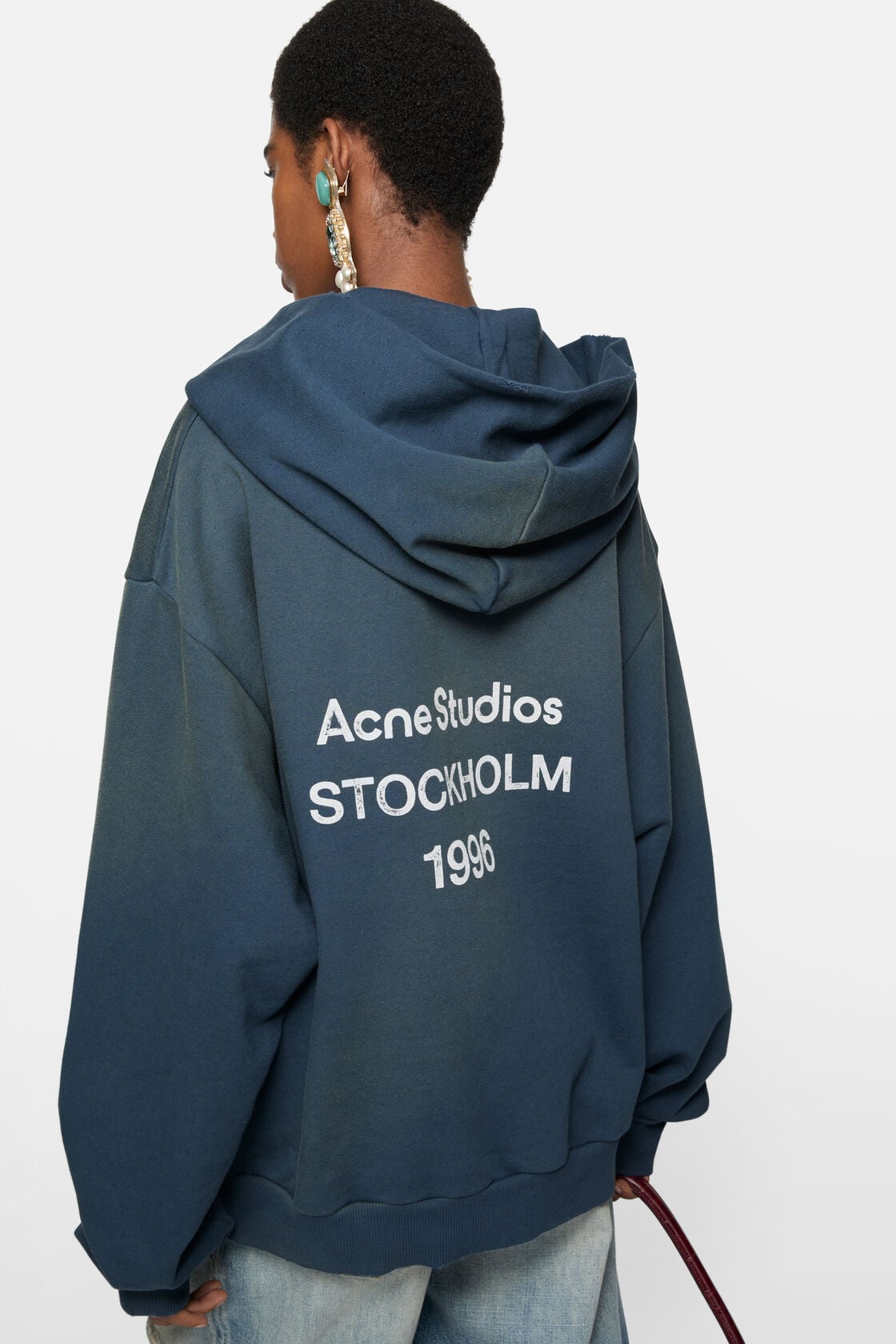 Acne Studios Fleece logo hoodie - Deep blue