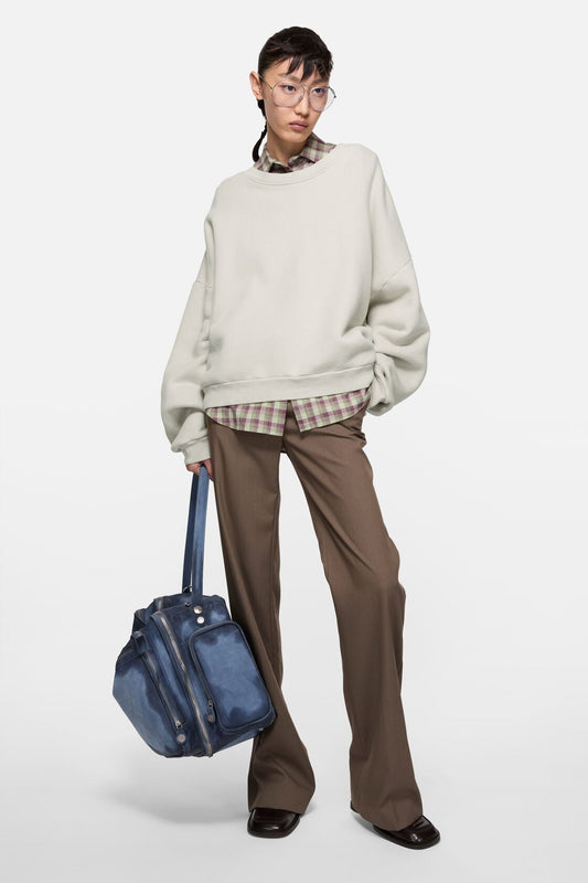 Acne Studios Rubber logo fleece sweatshirt - Light taupe