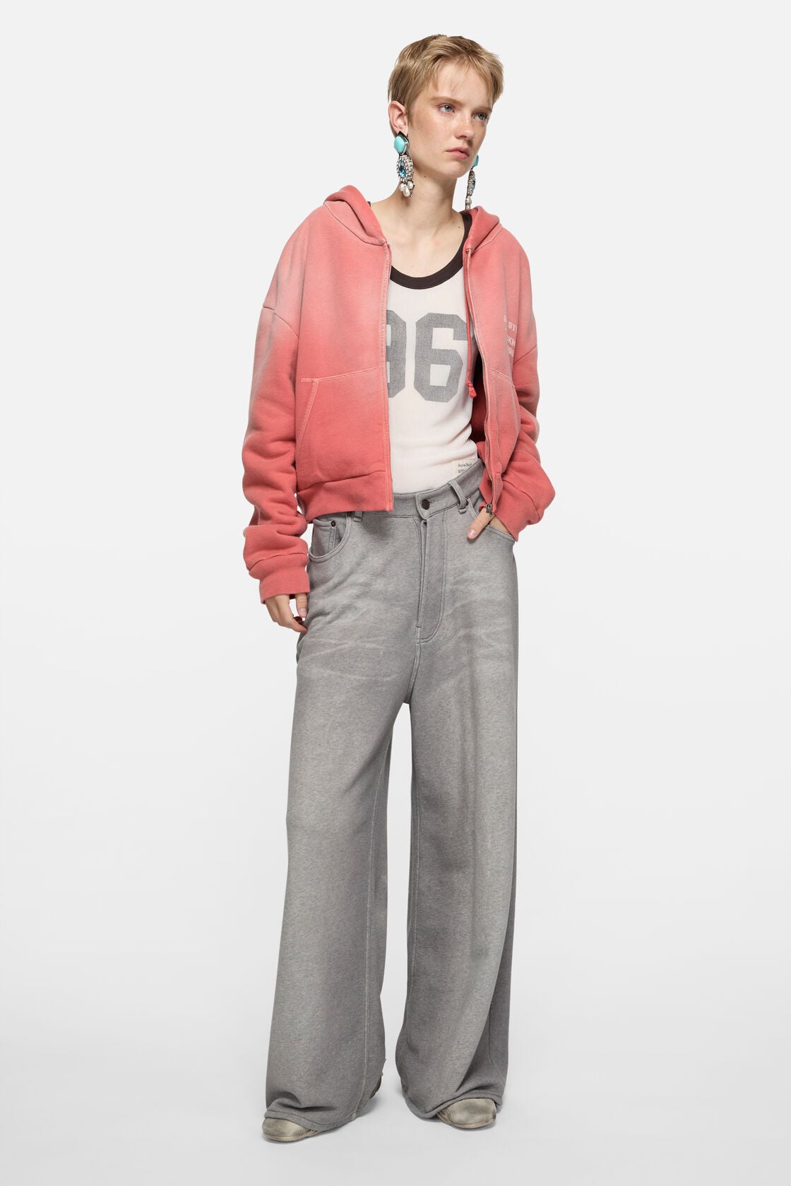 Acne Studios Sprayed zip hoodie - Red