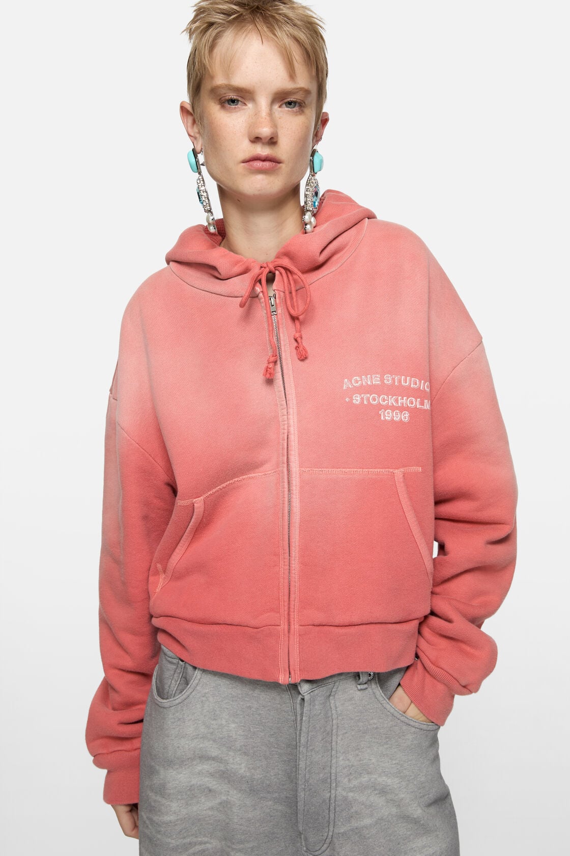 Acne Studios Sprayed zip hoodie - Red