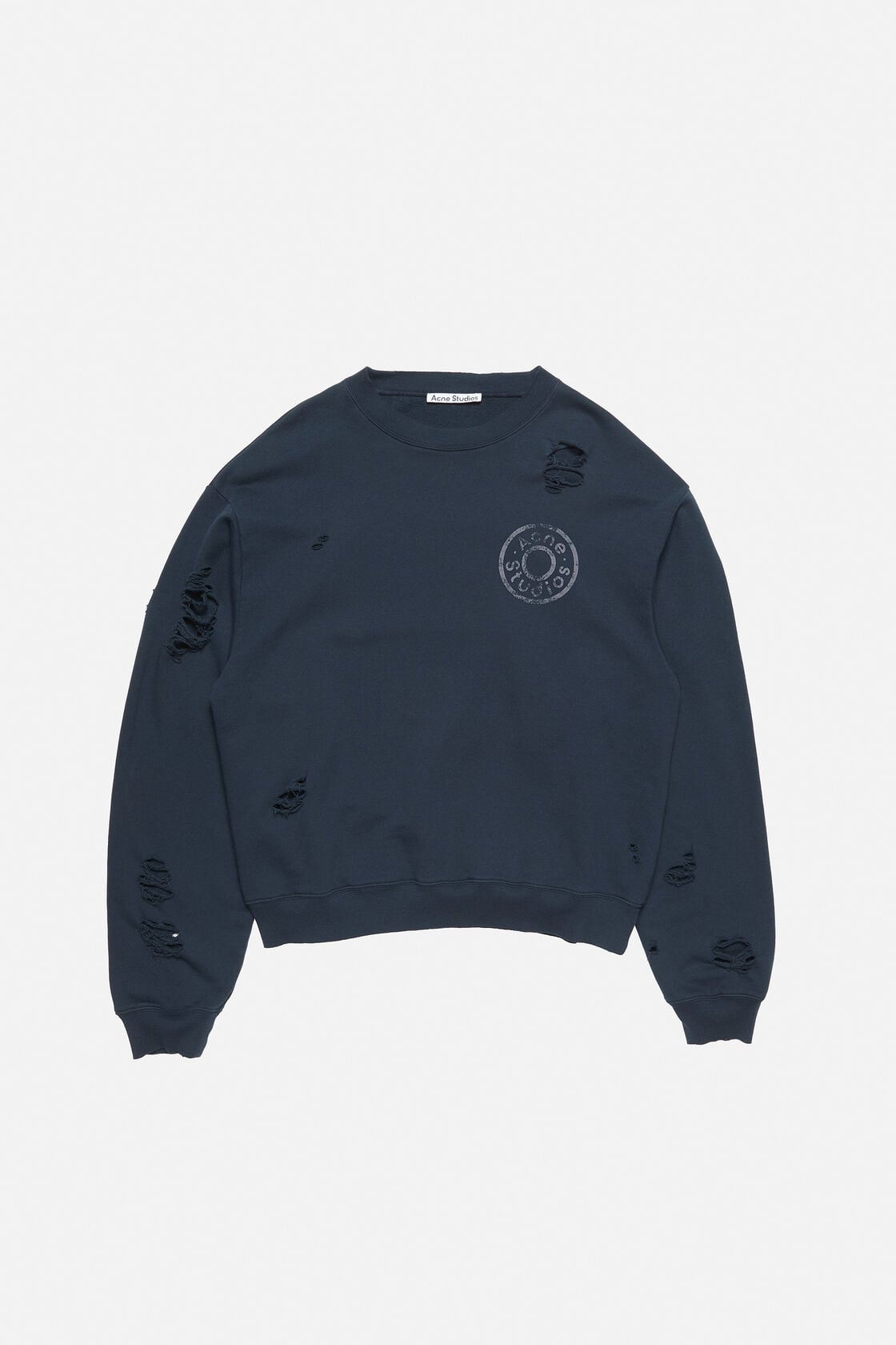 Acne Studios Distressed fleece sweatshirt - Dark navy