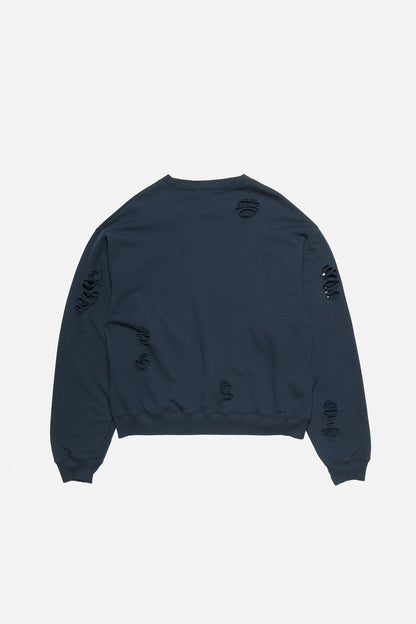 Acne Studios Distressed fleece sweatshirt - Dark navy