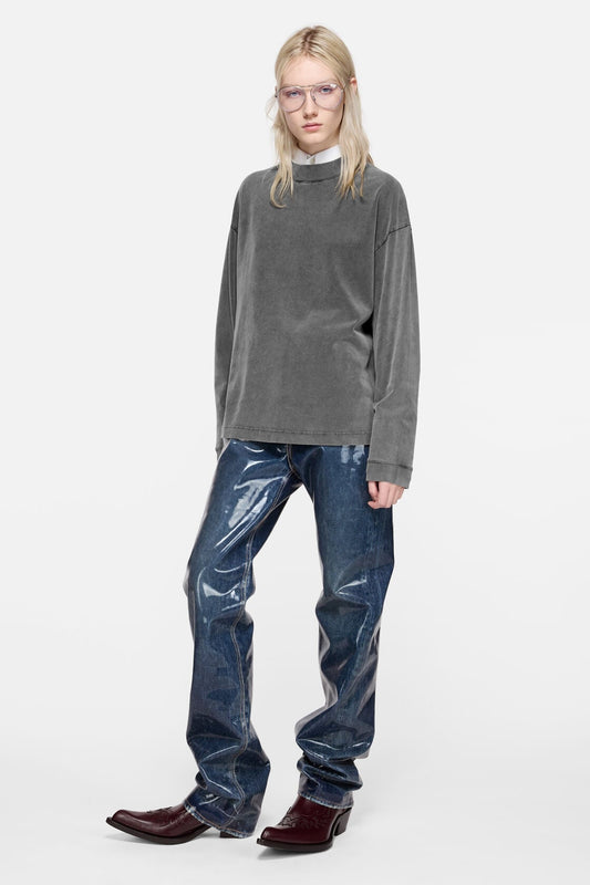 Acne Studios Relaxed rubber logo t-shirt - Faded black