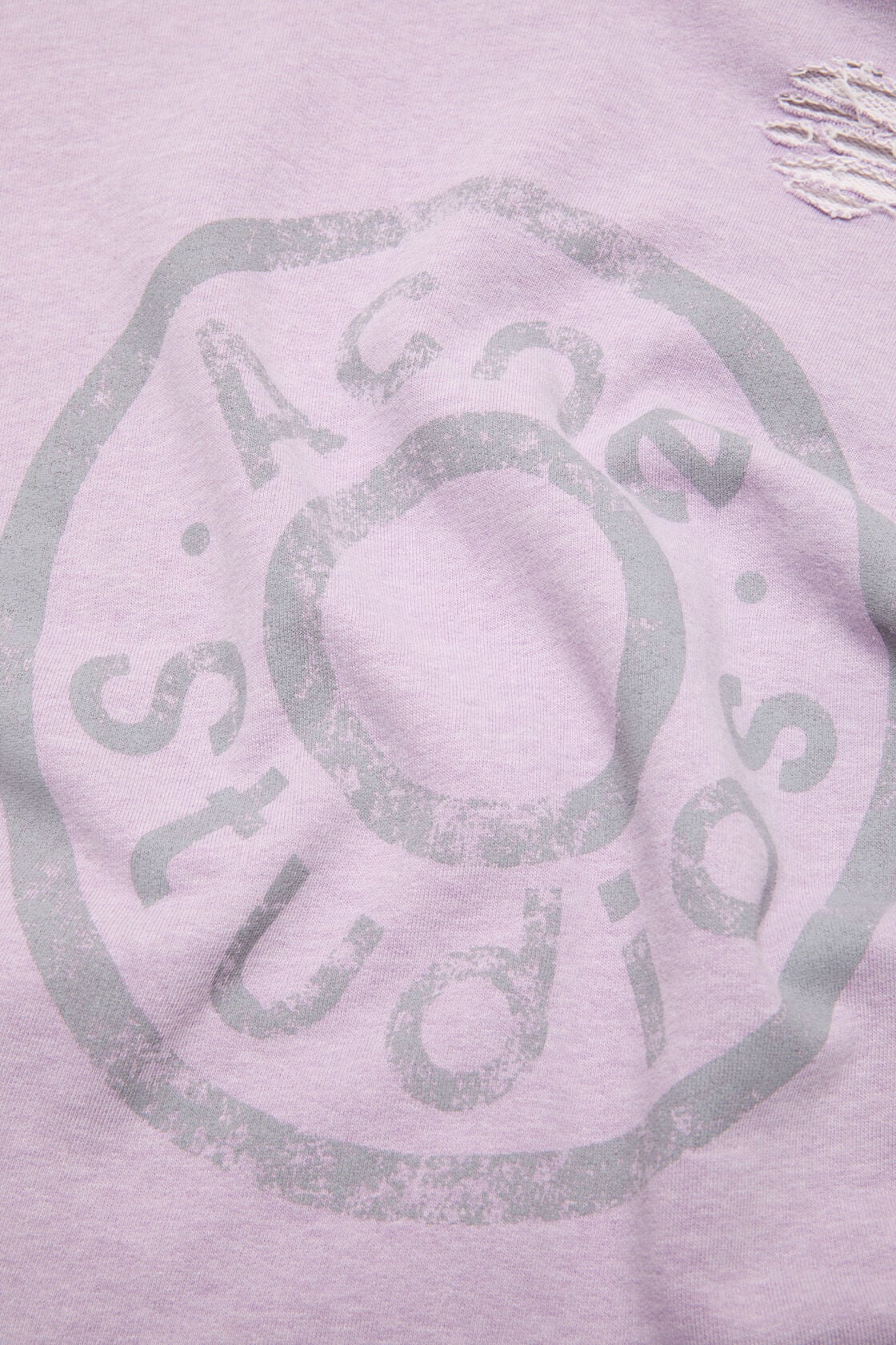 Acne Studios Distressed logo hoodie - Faded purple