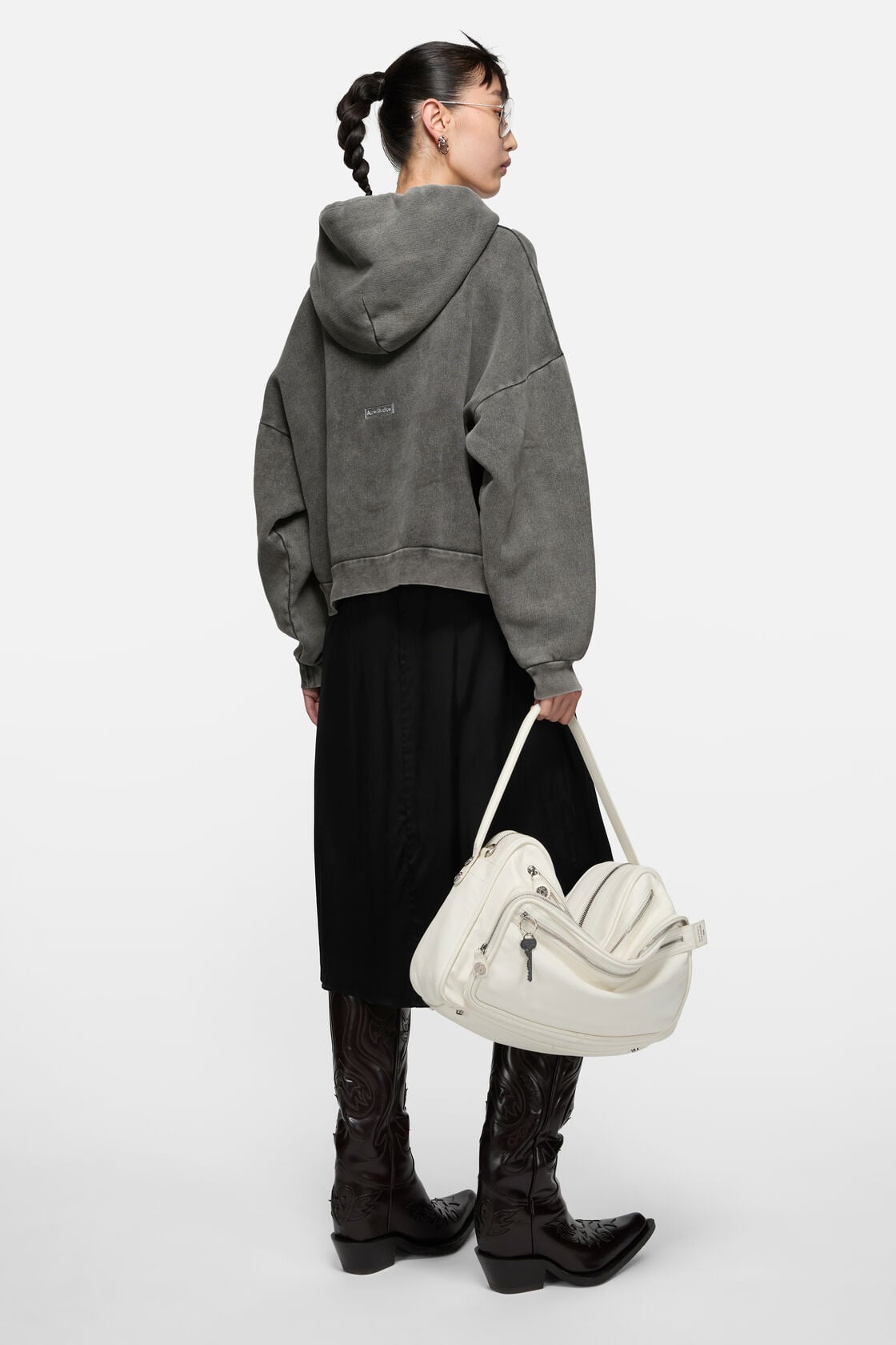 Acne Studios Rubber stamp logo hoodie - Faded black