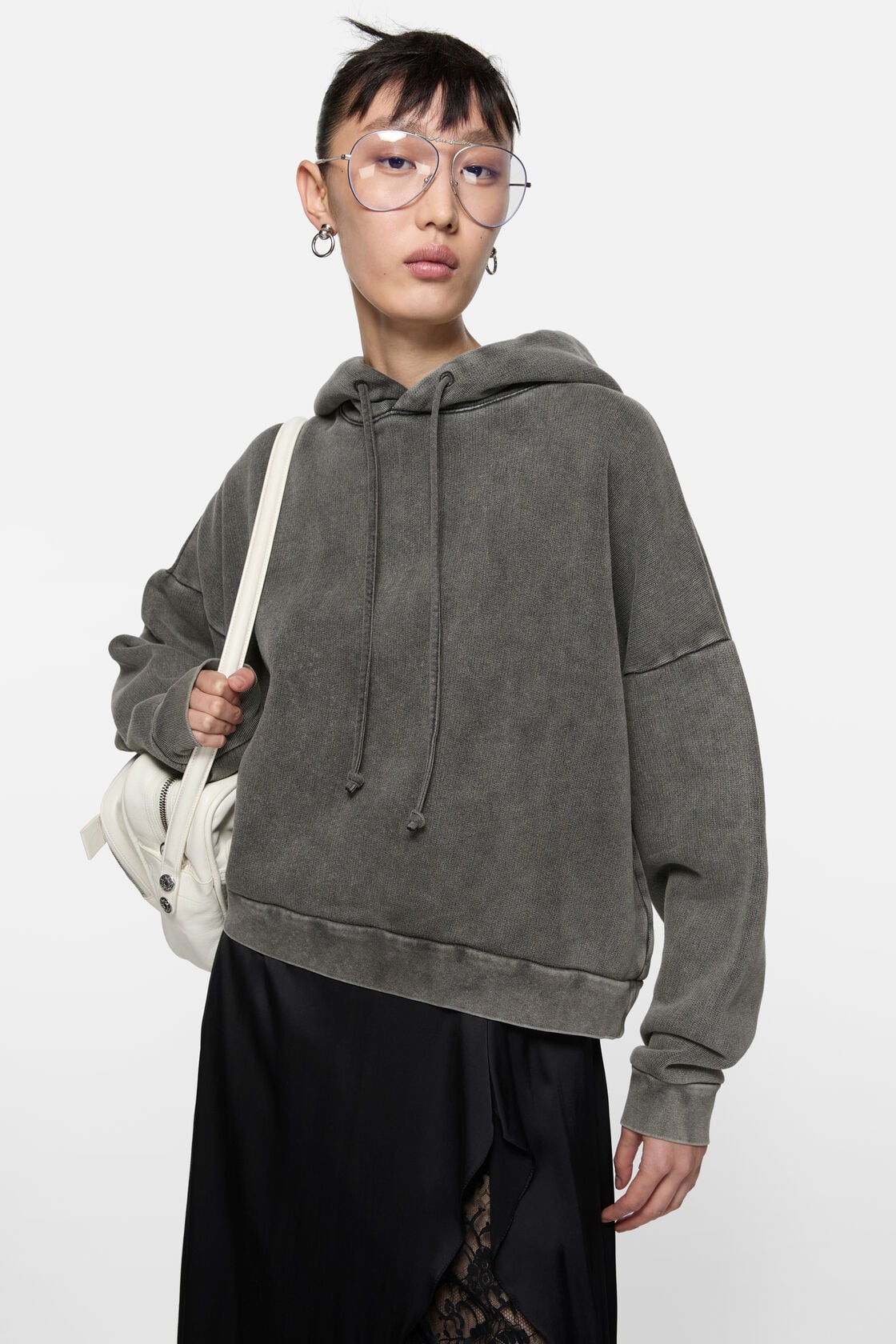 Acne Studios Rubber stamp logo hoodie - Faded black